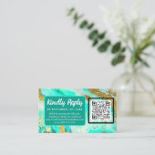 Carte D'accompagnement Ethereal Elegance Turquoise Geode Inspiré Mariage (Debout devant)