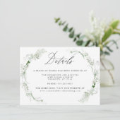 Carte D'accompagnement Ethereal Garden Greenery Botanical Mariage Détails (Debout devant)