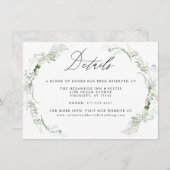 Carte D'accompagnement Ethereal Garden Greenery Botanical Mariage Détails (Devant / Derrière)