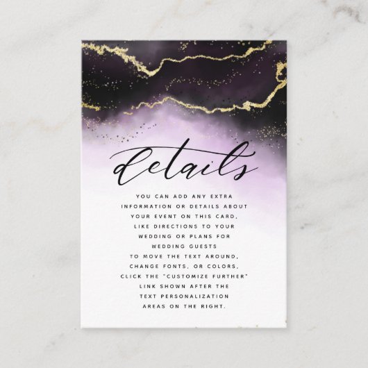 Carte D'accompagnement Ethereal Mist Ombre Amethyst Moody Détails du Mari (Devant)