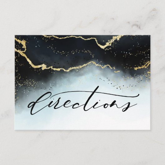 Carte D'accompagnement Ethereal Mist Ombre Marine Bleu Mariage Directions (Devant)