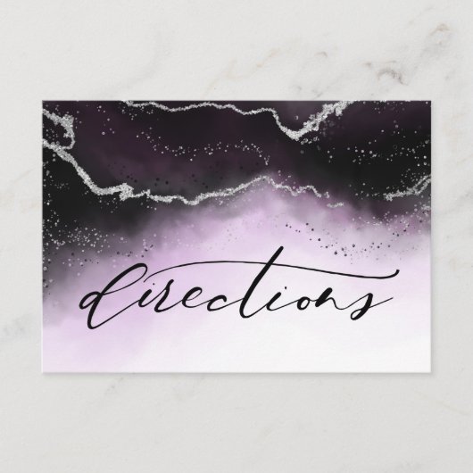 Carte D'accompagnement Ethereal Mist Ombre Purple Mariage Directions (Devant)