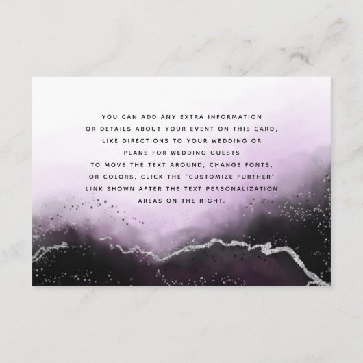 Carte D'accompagnement Ethereal Mist Ombre Purple Mariage Directions (Dos)