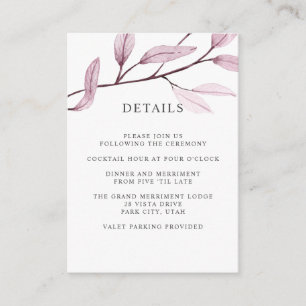 Carte D'accompagnement Ethereal Pink MARIAGE détails de l'hôtel Logement