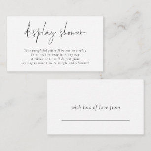 Carte D'accompagnement Étiquette cadeau au dos de l'affiche de douche de 