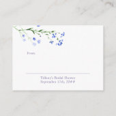 Carte D'accompagnement Étiquette cadeau de Fleur sauvage violet de douche (Dos)