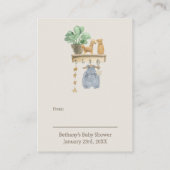 Carte D'accompagnement Étiquette cadeau de la pouponnière de douche d'aff (Dos)
