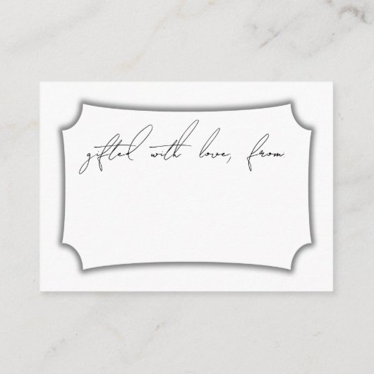 Carte D'accompagnement Étiquette cadeau moderne simple pour "douche sans (Dos)