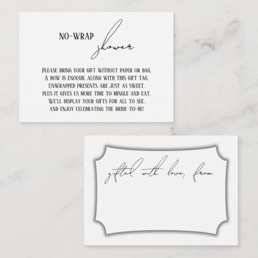 Carte D'accompagnement Étiquette Cadeau Moderne Simple "Serviette de Douc (Devant / Derrière)