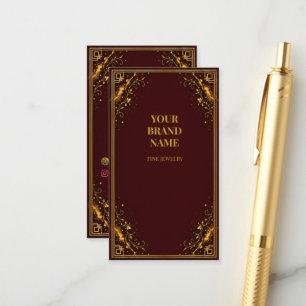 Carte D'accompagnement Étiquette de luxe en Bourgogne et or pour cadeau d