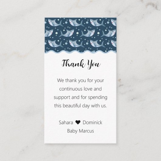 Carte D'accompagnement Étiquette Favoriser le Merci de Baby shower de req (Devant)