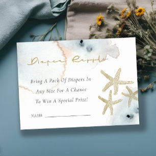 Carte D'accompagnement Étoile de mer dorée bleu foncé Tirage au sort couc