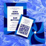 Carte D'accompagnement Étoile moderne de David QR Code Bar Bat mitzvah<br><div class="desc">Carnet parfait ou carte RSVP pour un bat mitzvah, bar mitzvah ou toute autre célébration juive ! La main a fait de l'art pour vous. ENTIÈREMENT PERSONNALISABLE ! Cliquez sur "Personnaliser" ci-dessus pour modifier le texte et ajouter votre lien au code QR. Cliquez sur "modifier à l'aide de l'outil de...</div>