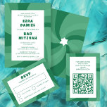 Carte D'accompagnement Étoile moderne de David QR Code Bar Bat mitzvah<br><div class="desc">Carnet parfait ou carte RSVP pour un bat mitzvah, bar mitzvah ou toute autre célébration juive ! La main a fait de l'art pour vous. ENTIÈREMENT PERSONNALISABLE ! Cliquez sur "Personnaliser" ci-dessus pour modifier le texte et ajouter votre lien au code QR. Cliquez sur "modifier à l'aide de l'outil de...</div>