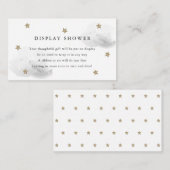 Carte D'accompagnement Etoiles d'or et nuages gris Afficher la douche (Devant / Derrière)