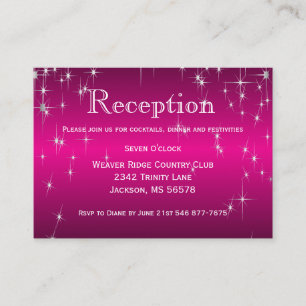 Carte D'accompagnement Étoiles en rose chaud métallique - Réception