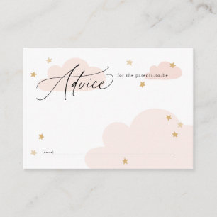 Carte D'accompagnement Etoiles et nuages Baby shower rose Conseils