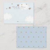 Carte D'accompagnement Etoiles et nuages roses en or (Devant / Derrière)