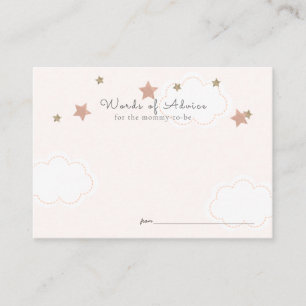 Carte D'accompagnement Etoiles et nuages roses en or