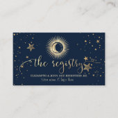 Carte D'accompagnement Étoiles Soleil Or Céleste Et Lune (Devant)