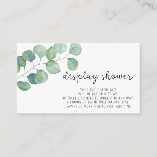 Carte D'accompagnement Eucalyptus - Affichage Shower (Devant)
