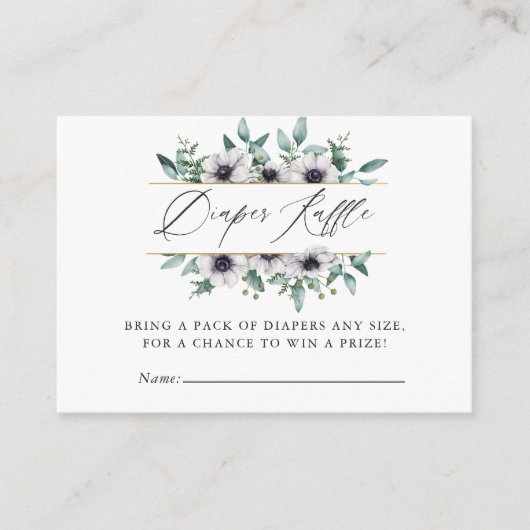 Carte D'accompagnement Éucalyptus Anémone Baby shower Déchets Raffin (Devant)