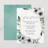 Carte D'accompagnement Eucalyptus Anemone Géométrique Détails de l'invité (Devant / Derrière)