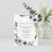 Carte D'accompagnement Eucalyptus Anemone Géométrique Détails de l'invité (Debout devant)