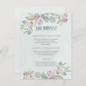 Carte D'accompagnement Eucalyptus Aquarelle Bleu Duché Vert (Devant / Derrière)