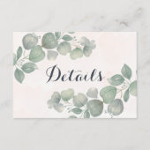 Carte D'accompagnement Eucalyptus Aquarelle QR Code Détails du Mariage (Devant)