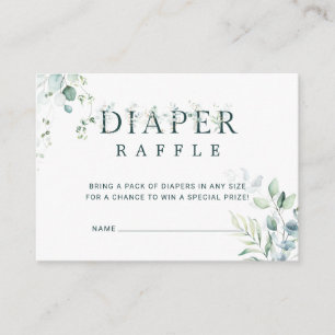 Carte D'accompagnement Éucalyptus Baby shower botanique Déchets Raffle