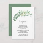 Carte D'accompagnement Eucalyptus Blooming Greens Réception de mariage (Devant / Derrière)