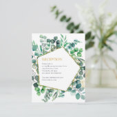 Carte D'accompagnement Eucalyptus Botanical Greenery Wedding Reception (Debout devant)