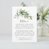 Carte D'accompagnement Eucalyptus botanique feuillu Élégant vert mousse (Debout devant)