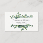 Carte D'accompagnement Eucalyptus Bouquet Mariage Détails du site web (Dos)