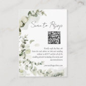 Carte D'accompagnement Eucalyptus Budget QR Code RSVP (Devant)