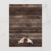 Carte D'accompagnement Eucalyptus & Burgundy Rustic Wedding (Dos)