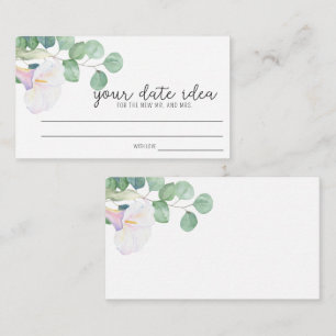 Carte D'accompagnement Eucalyptus, calla - Idées de soirée en amoureux \ 
