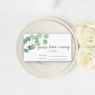 Carte D'accompagnement Eucalyptus - Devinez combien de baisers jeu de nup