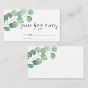 Carte D'accompagnement Eucalyptus - Devinez combien de lièges jeu de nage