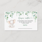 Carte D'accompagnement Eucalyptus éléphant diaper billet de tombole (Devant)