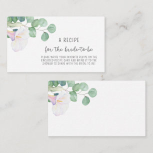 Carte D'accompagnement Eucalyptus et calla - Recette pour la future marié