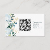 Carte D'accompagnement Eucalyptus et fleurs blanches QR Code en ligne RSV (Dos)