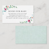 Carte D'accompagnement Eucalyptus et Fleurs roses Livres pour bébé (Devant / Derrière)