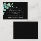 Carte D'accompagnement Eucalyptus Feuille Black Mariage Logement (Devant / Derrière)