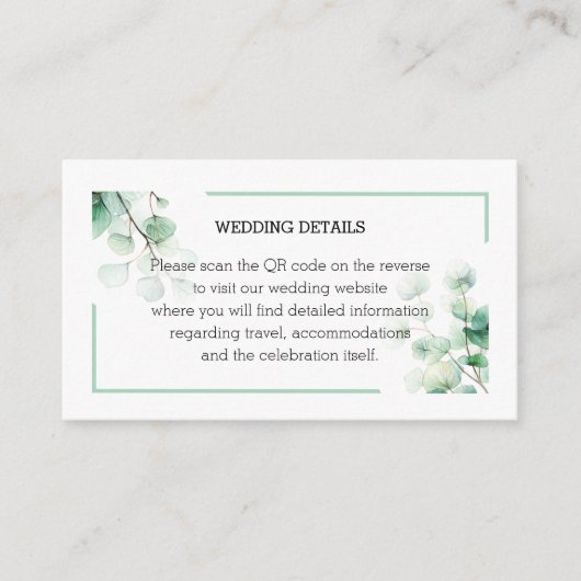 Carte D'accompagnement Eucalyptus Feuille de l'Eucalyptus vert romantique (Devant)