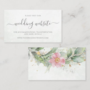 Carte D'accompagnement Eucalyptus Feuille Greenery Gold Mariage Website