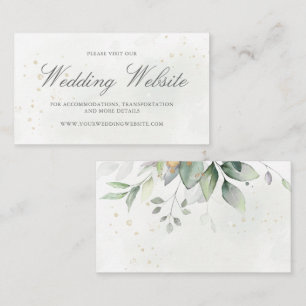 Carte D'accompagnement Eucalyptus Feuille Greenery Gold Mariage Website
