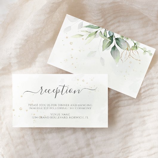 Carte D'accompagnement Eucalyptus Feuille Greenery Réception de mariage