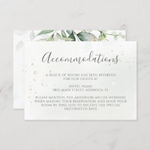 Carte D'accompagnement Eucalyptus Feuille Verdure Mariage Hébergements
